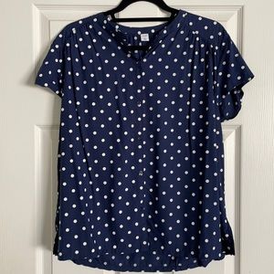 Navy blue polka dot blouse